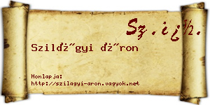 Szilágyi Áron névjegykártya