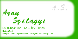 aron szilagyi business card